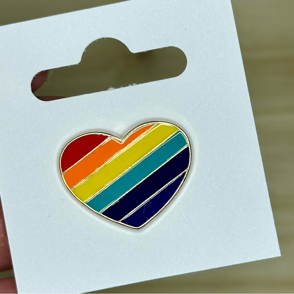 Rainbow Heart Pride Enamel Pin